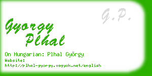 gyorgy plhal business card